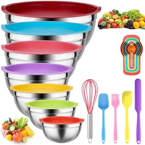 Leidawn 25-Piece Colorful Mixing Bowls with Lids Set