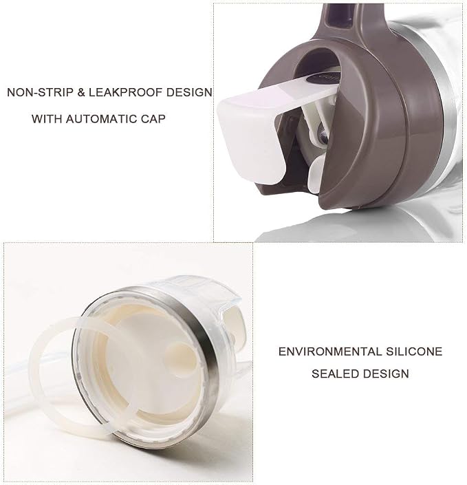 Marbrasse Oil Dispenser for Kitchen, 20 OZ /600ml Leakproof Glass Oil Bottle - Image 3