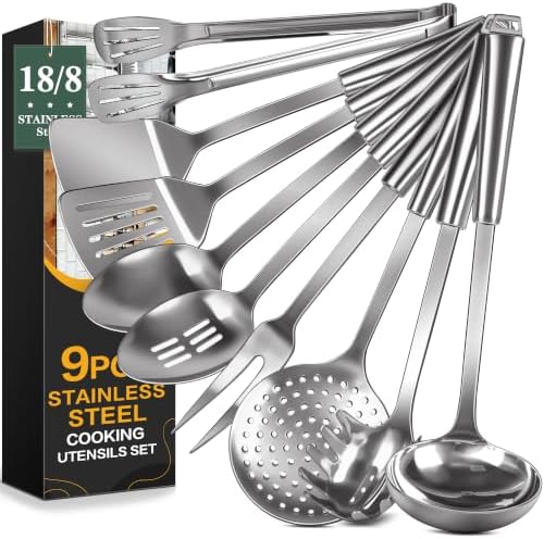9-Piece 304 Stainless Steel Cooking Utensil Set