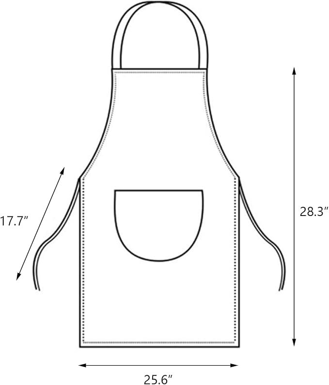 Women Kitchen Apron with Hand Wipe Pockets，Big Pocket, Hand-wiping, Waterproof - Image 2