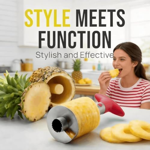 Stainless Steel Pineapple Corer and Slicer with 2-in-1 Apple Corer