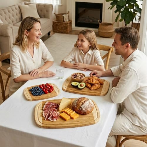 Hollyone Bamboo Cutting Board 14 Inch Wood Cutting Board for Kitchen