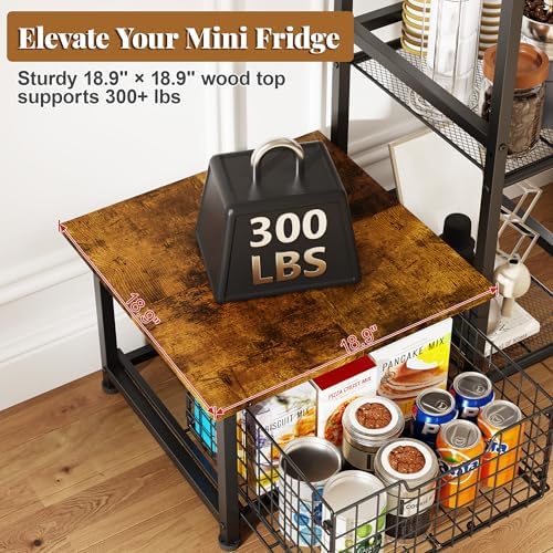 Mini Fridge Stand with Storage Drawer
