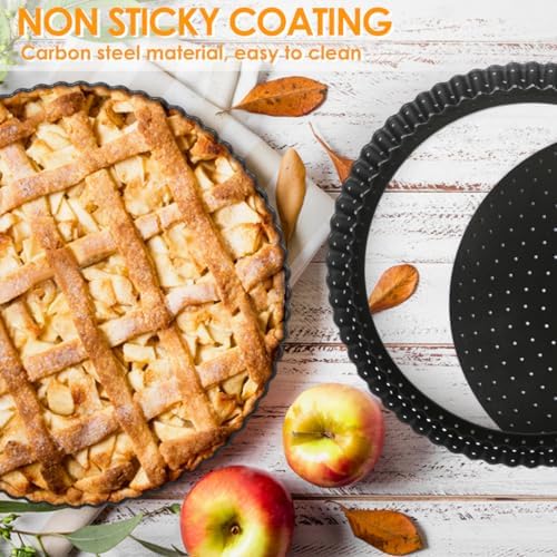 Gutsdoor Pie, Tart & Quiche Pan with Removable Bottom Nonstick Round