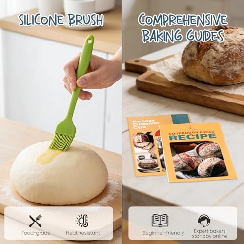Rorecay Sourdough Starter Kit with Banneton Bread Proofing Baskets