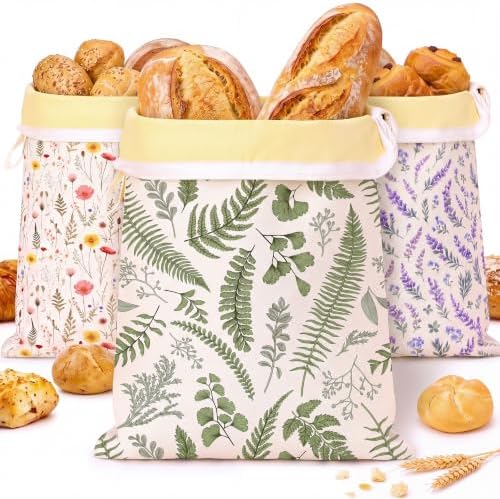 Irenare Beeswax Bread Bags, 3-Pack, 13 x 17-Inch