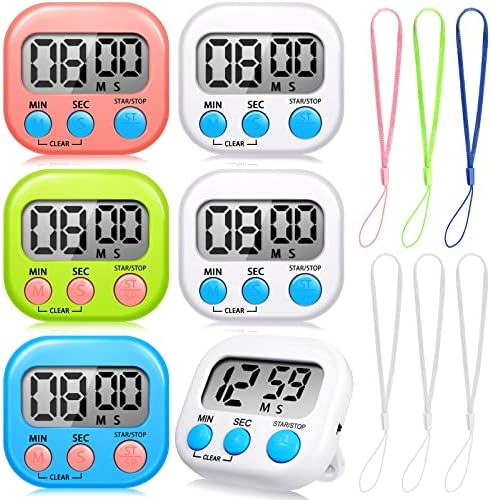 Flutesan 6 Pack Small Digital Kitchen Timers