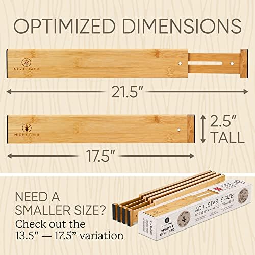 Night Tree Expandable Bamboo Drawer Dividers – drawer separators for