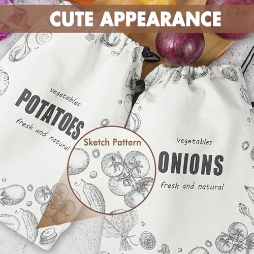 TOGETRUE Potato Onion Storage Bag, Portable Garlic Storage Bag, Onions