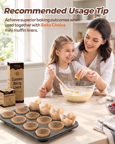 Bake Choice Muffin Pan for Baking, Standard Cupcake Pan, Nonstick 12