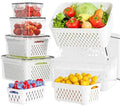 KEMETHY 5 Pack Fruit Storage Containers for Fridge with Removable