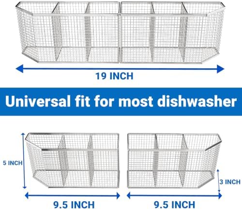 2-Piece Dishwasher Basket for Silverware, 304 Stainless Steel
