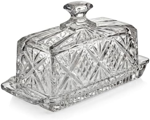 Godinger Butter Dish, Glass Butter Dish With Lid, Butter Holder
