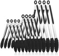 12 Pcs Tongs Set, 7, 9, 12 Inches, Black & Silver
