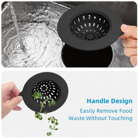 4 Pack Silicone Kitchen Sink Drain Catcher with Lid, 4.4" Top / 3"