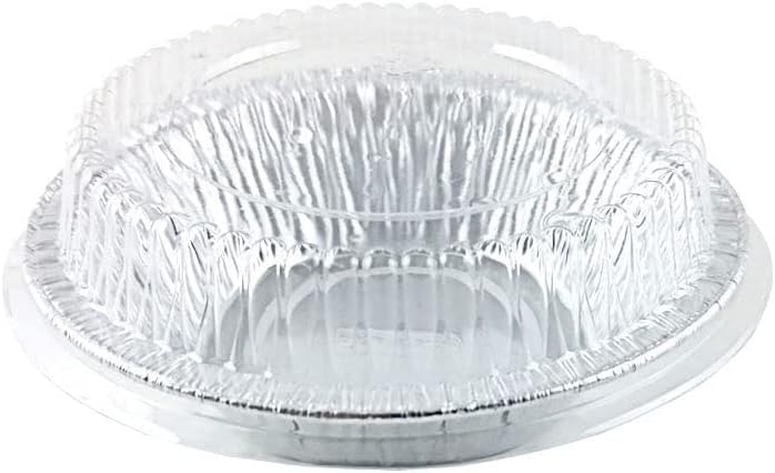 PACTOGO Disposable 5" Aluminum Foil Tart Pan with Clear Dome Lid