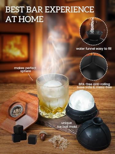 23Pcs Whiskey Cocktail Smoker Kit with Torch, 6 Flavors 12 Packs Wood