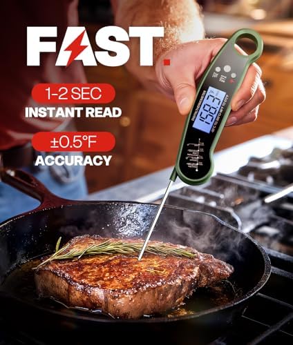 Digital Instant Read Meat Thermometer, Green