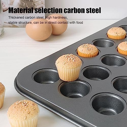 Luocute Nonstick Mini Muffin Pans, Carbon Steel 24 Cup Baking Pan for