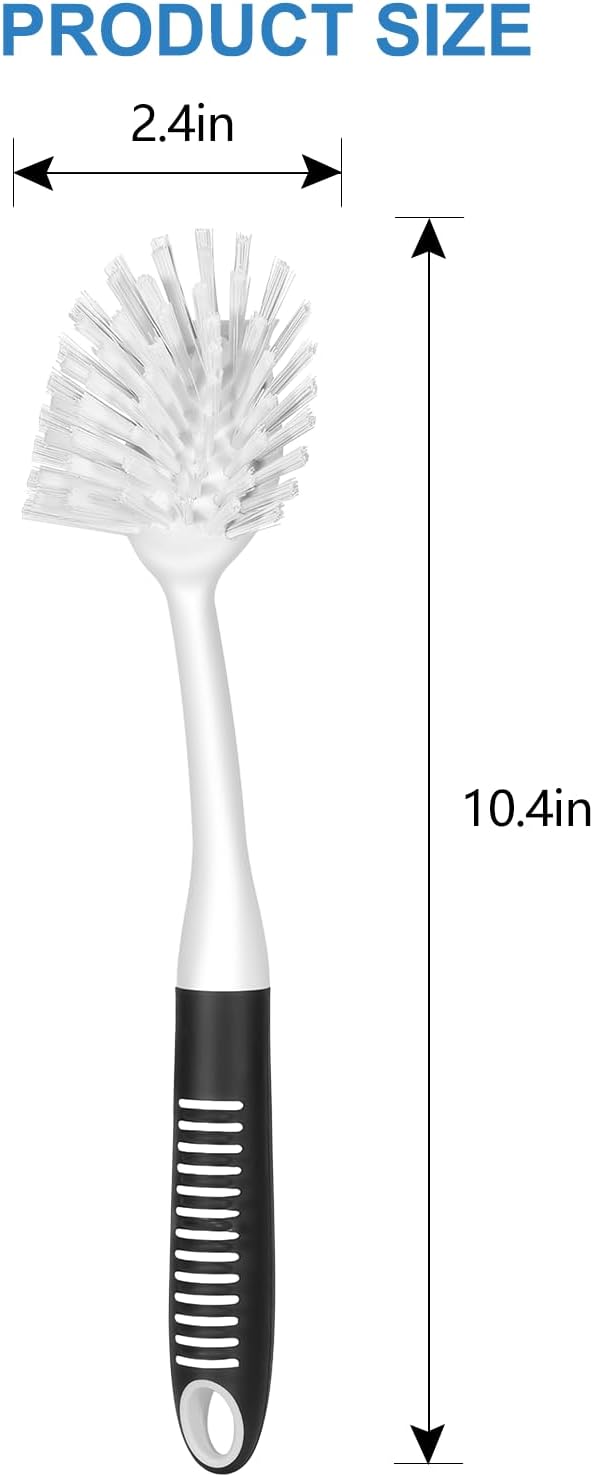 SetSail Dish Brush with Handle, 3 Pack Stiff Bristles Dish Scrubber with - Image 2