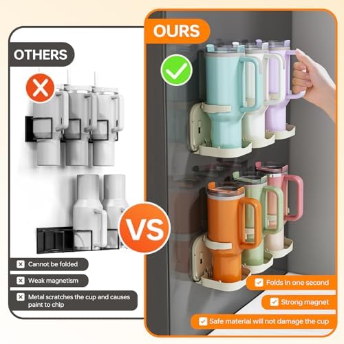Magnetic Stanley Cup Holder for Fridge, Water Bottle Organizer &