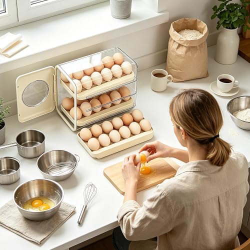 Egg Rack for Refrigerator Clear Sloped Track Design Organizer Rack