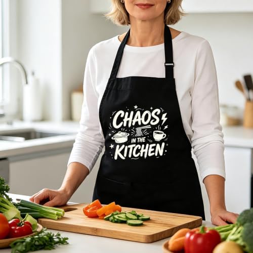Adjustable Funny Aprons for Women Cooking Baking with Pockets