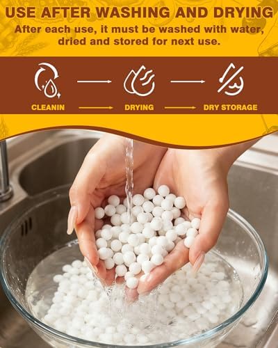 PLANTIONAL Baking Ceramic Pie Weights, Natural Stoneware For Pie