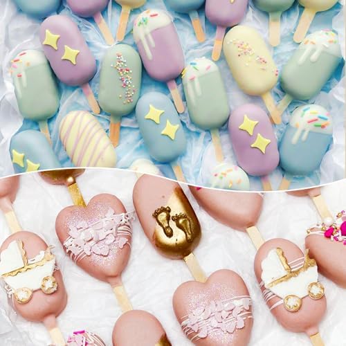 Juome Cake Pop Mold Kit, Large Cakesicle Molds Silicone with Sticks &
