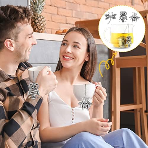 3Set Tea Infusers Tea Strainers for Loose Tea with Drip Trays and