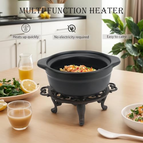 Cast Iron Teapot Warmer, Tea Pot Warmer with Tealight Holder, Portable