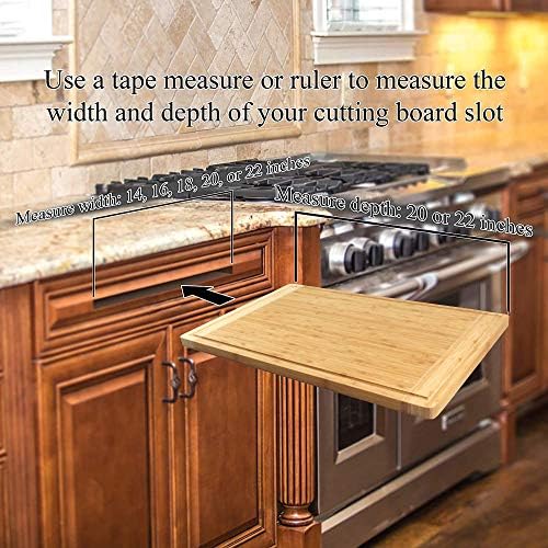 BambooMN Pull Out Cutting Boards, 20 x 18 x 0.75, 2 Pieces