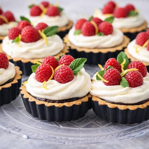 24 Pcs Mini Tart Pans with Removable Bottom, 3 Inch Round Nonstick