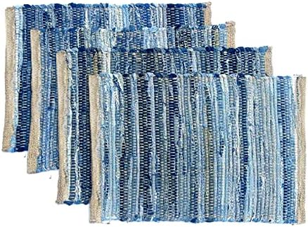 Perilla Home Natural Chindi Jute Placemats Set of 4 Vintage Boho 13x19