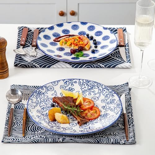 10.5 Inch Ceramic Dinner Plates Set of 6