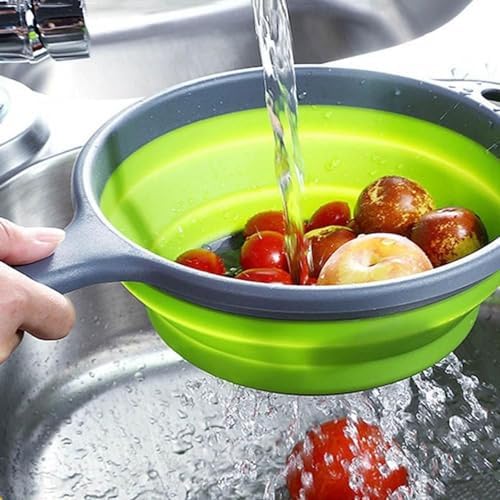Collapsible Colander and Strainer, Plastic Sturdy Base, Space-Save
