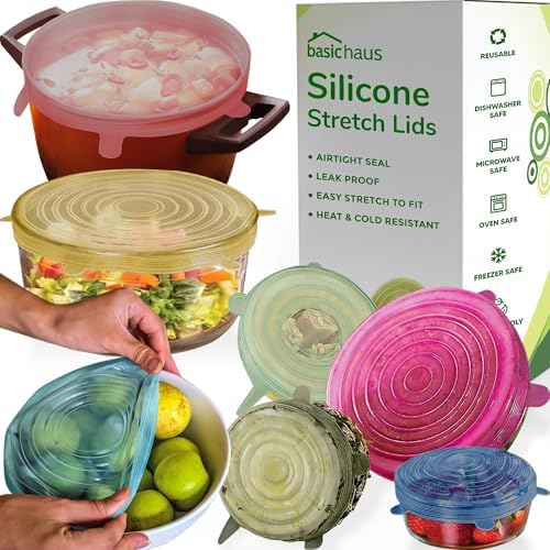Reusable Silicone Stretch Lids, 7 Pack, Multicolor