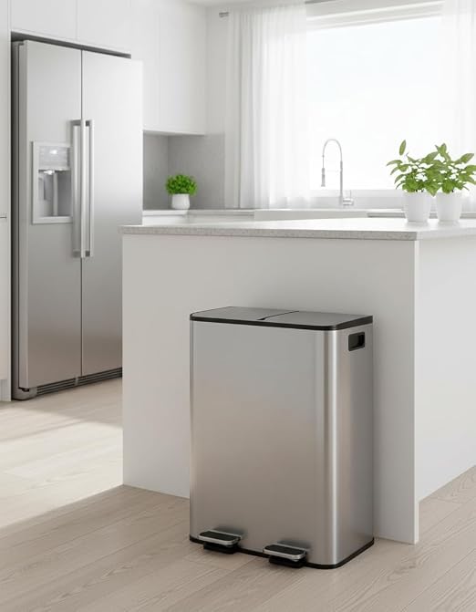 GarveeHome 2 x 8 gal Stainless Steel Double Trash Can - Image 7