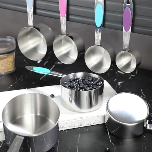 Magnetic Measuring Cups and Spoons Set of 14,Stainless Steel Measuring