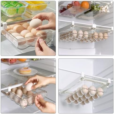 Cabilock Refrigerator Egg Holder Dispenser 15 Slot ABS PET Organizer