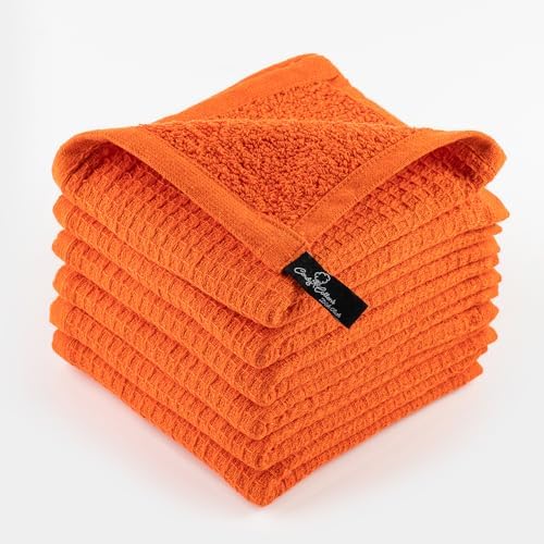 Dish Towels|Kitchen Dish Cloths Two-sided Waffle Terry|12x12 Inches