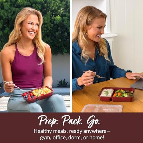Bentgo Prep 2-Compartment Meal Prep Containers with Lids, 20 Piece Set