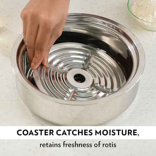 Borosil Stainless Steel Insulated Roti Server, 1.1 litres, Silver