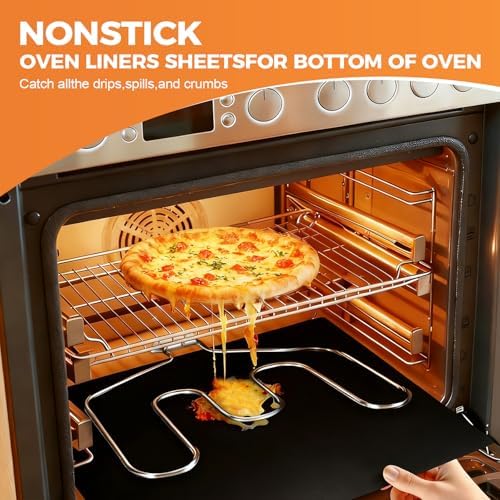 3 Pack Oven Liners for Bottom of Oven, 17"x 25" Non-Stick Reusable