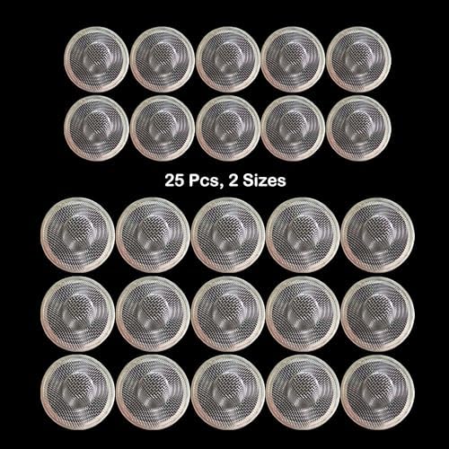 25PCS Bathroom Mesh Sink Drain Strainer, 2.75" & 2.125'' Stainless