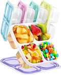 Canfanni 5 Pcs Bento Snack Containers, Reusable 4 Compartment Divided