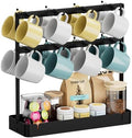 Coffee Mug Holder, 2 Tier Metal Mug Rack with 16 Movable Hooks