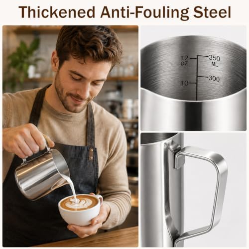 6 Pcs 12oz/350ml Milk Frothing Pitcher