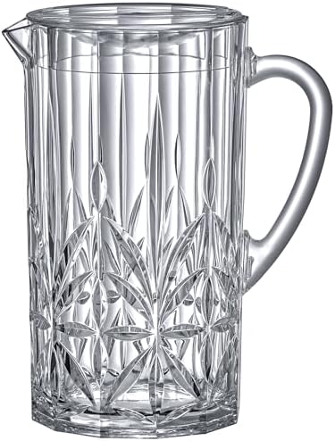 Abby - Stately - Acrylic Pitcher (80 oz), Clear Plastic Water Pitcher