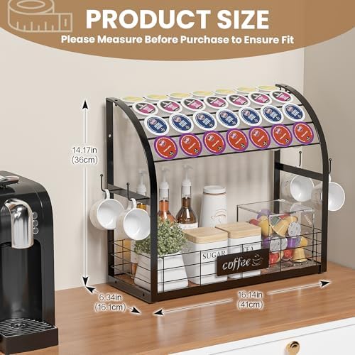 K Cup Holder, Coffee Pod Holder, K Cup Organizer, Black